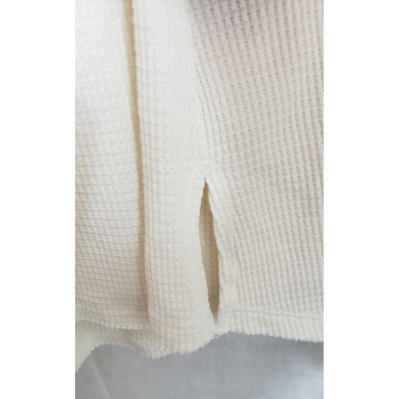 anthropologie t.la top blouse waffle knit thermal pullover ivory keyhole Medium - Picture 4 of 5